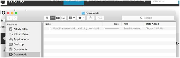 Package being downloaded